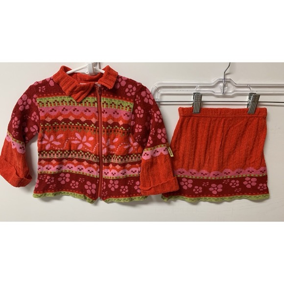 Clayeux Other - Vtg Irene Clayeux France Knit Pleated Red Tennis  Skirt Set Toddler 3